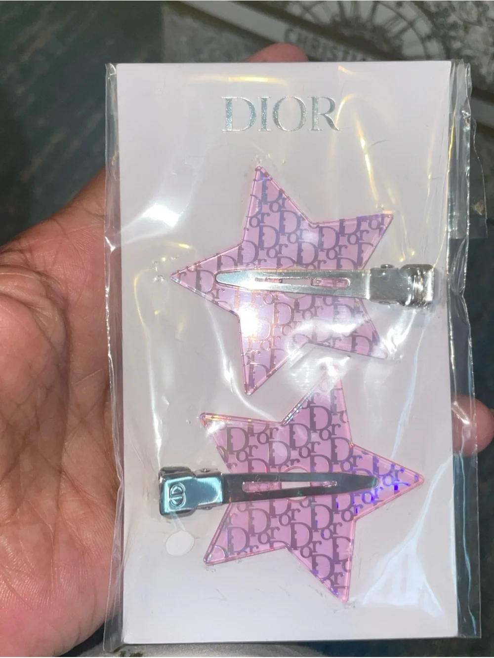 DIORNew Beauty Pouch Embroidered Butterflies and. Cd Metal Hair Clips and Many M
